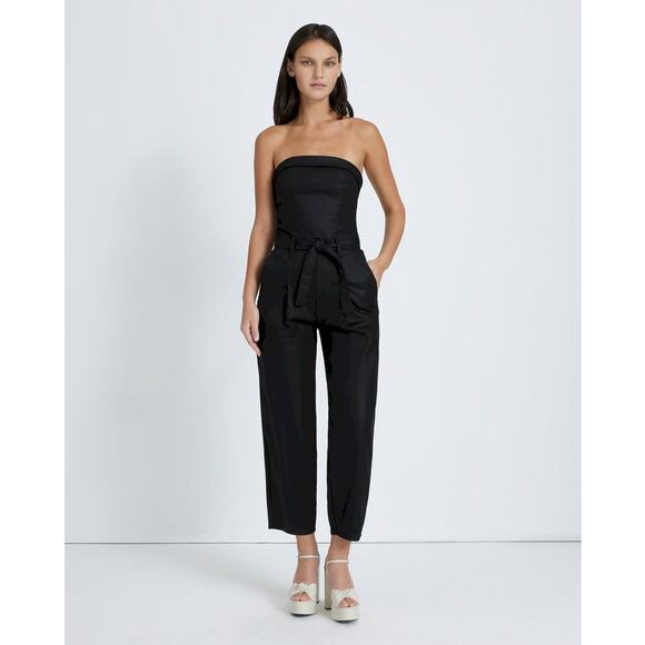 7 For All Mankind NWT Women's Size XL Black Sleeveless Balloon Leg Jumpsuit $398 - Picture 1 of 15